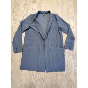 Eileen Fisher Womens M Blazer Jacket Gray Stretch Open Front EUC Minimalism